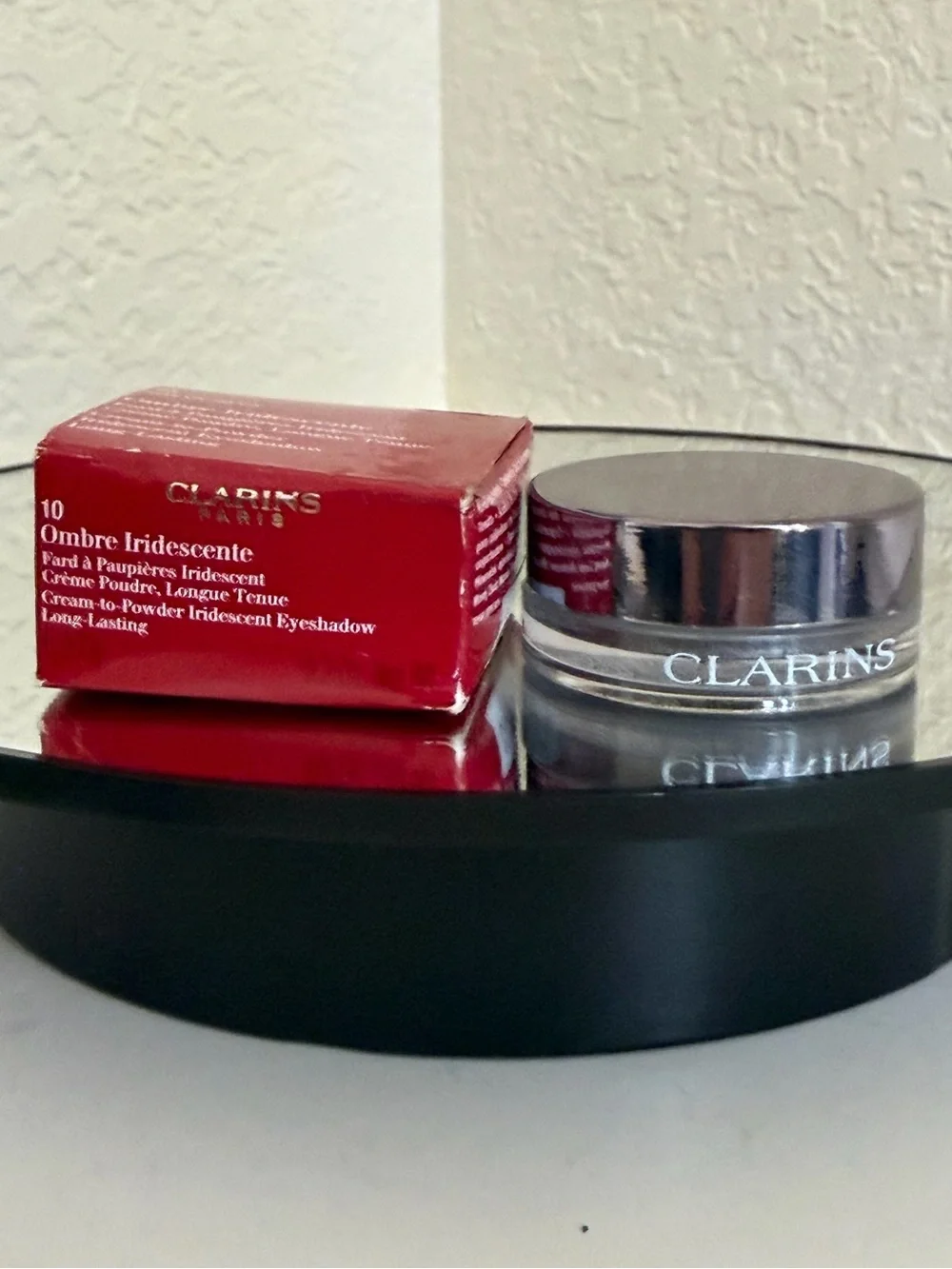 Clarins Ombre Iridescente Cream-to-Powder Eyeshadow Shade 10 Silver Grey